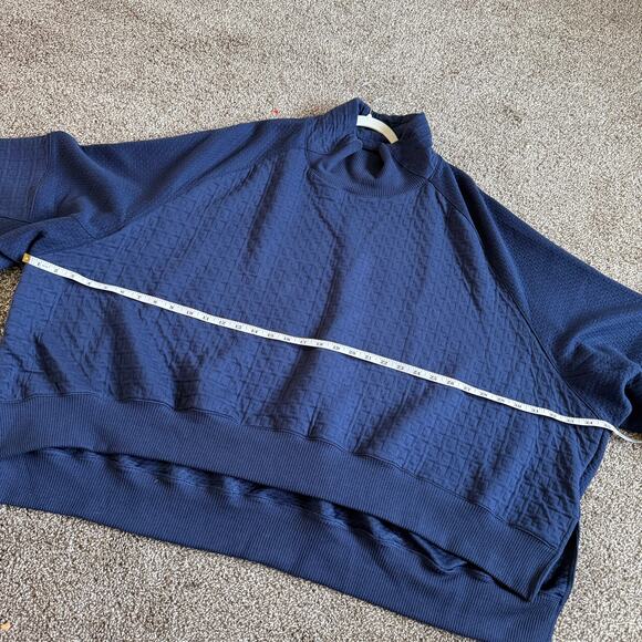 Women Yoga Nike Therma-Fit Mock Neck Long Sleeve Pullover Sweater Navy Blue XXL - Picture 3 of 8